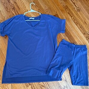 Zenana Relaxed Indigo Lounge Set